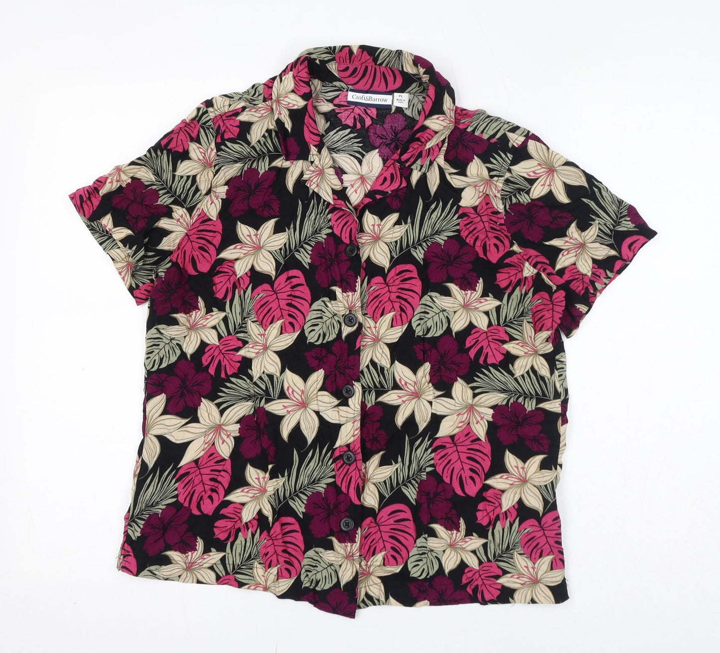 Womens UK Size XS Croft & Barrow Pink Basic Button-Up