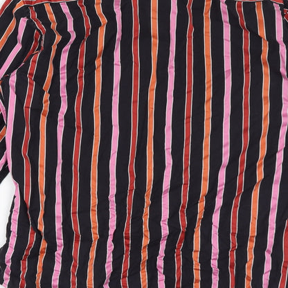 Matinique Womens Black Striped 100% Cotton Basic Button-Up Size XL Collared