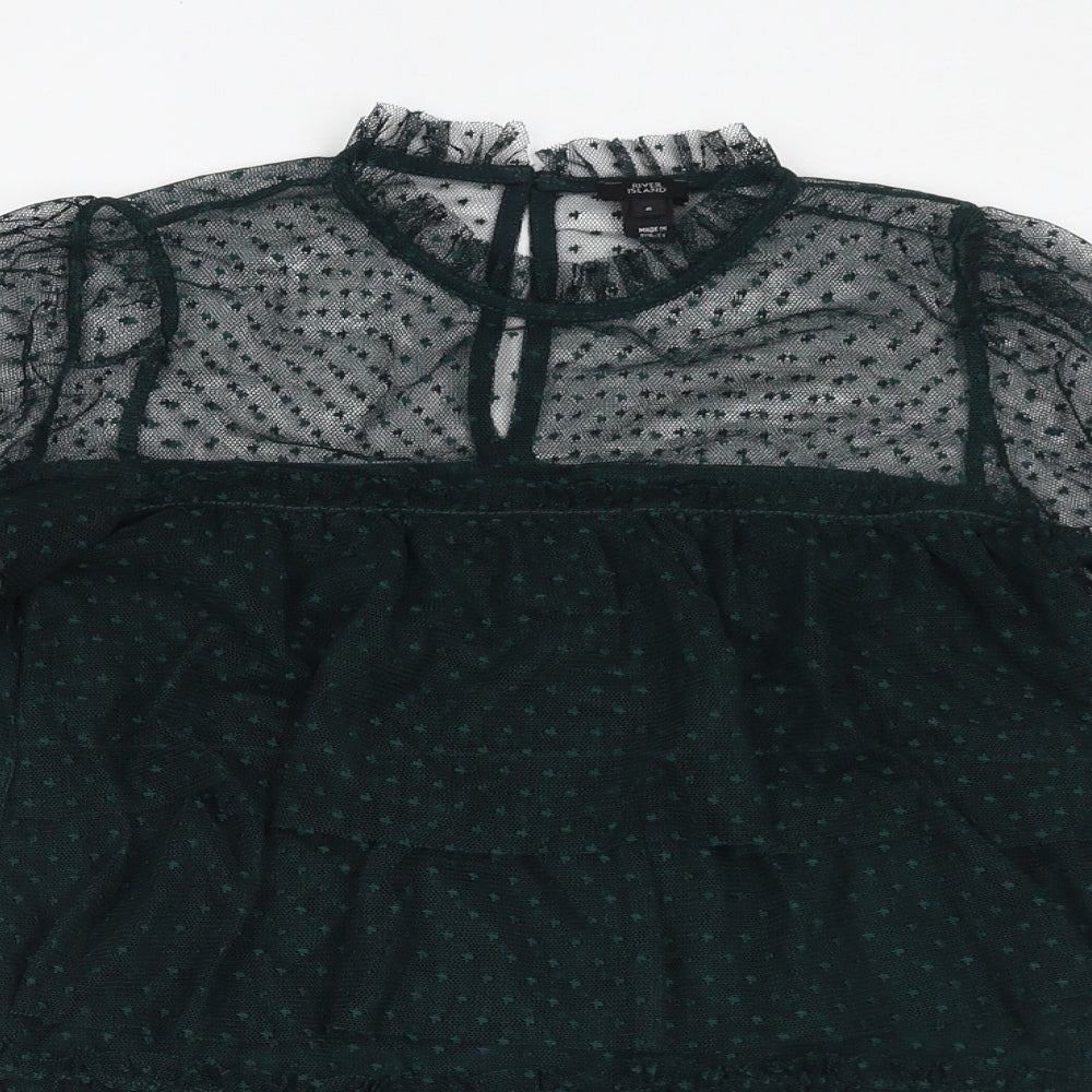 Womens UK Size 6 River Island Green Basic Blouse