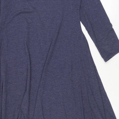 Phase Eight Womens Blue Viscose A-Line Size 10 Scoop Neck Pullover