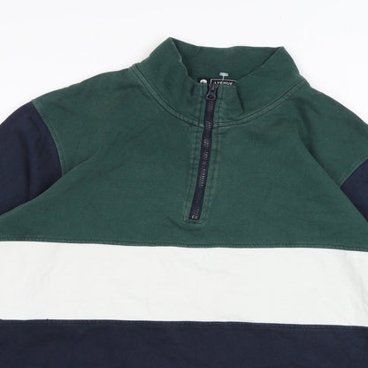 Avenue Mens Multicoloured Striped Cotton Pullover Sweatshirt Size L