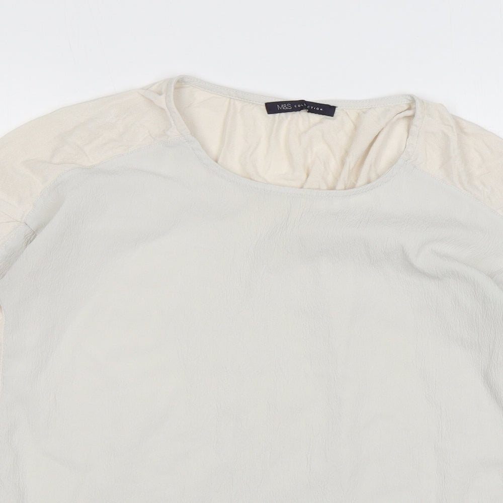 Womens UK Size 8 Marks and Spencer Ivory Basic Blouse
