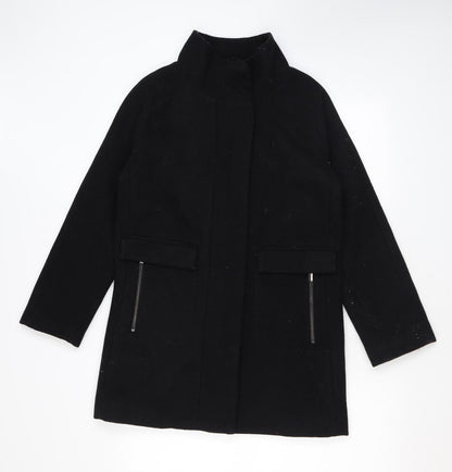 Womens UK Size XS Mango Black Overcoat