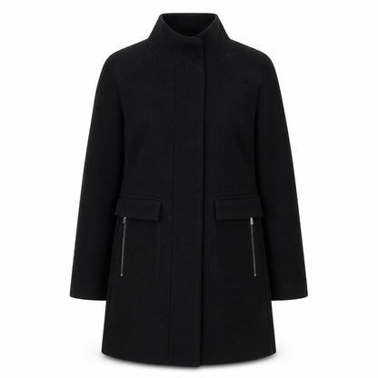 Womens UK Size XS Mango Black Overcoat