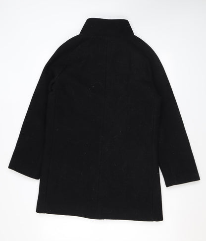 Womens UK Size XS Mango Black Overcoat
