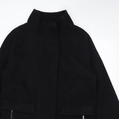 Womens UK Size XS Mango Black Overcoat