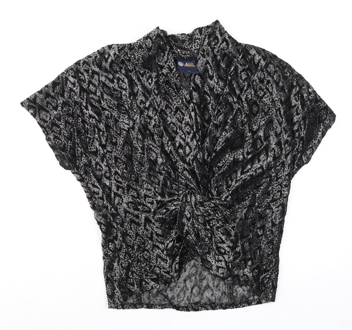 Womens UK Size 12 C&A Black Basic Blouse