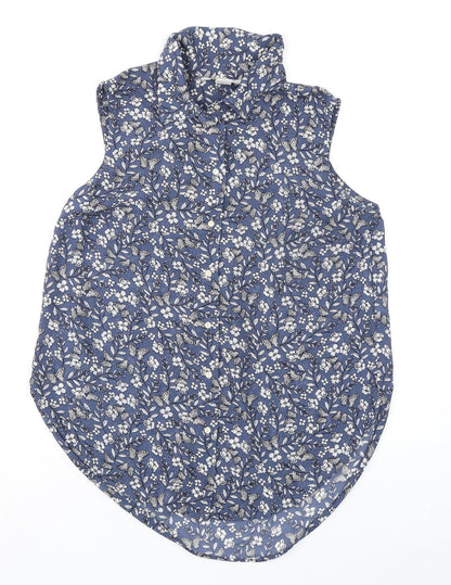 Womens UK Size 10 H&M Blue Basic Button-Up