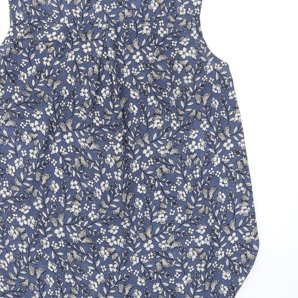 Womens UK Size 10 H&M Blue Basic Button-Up