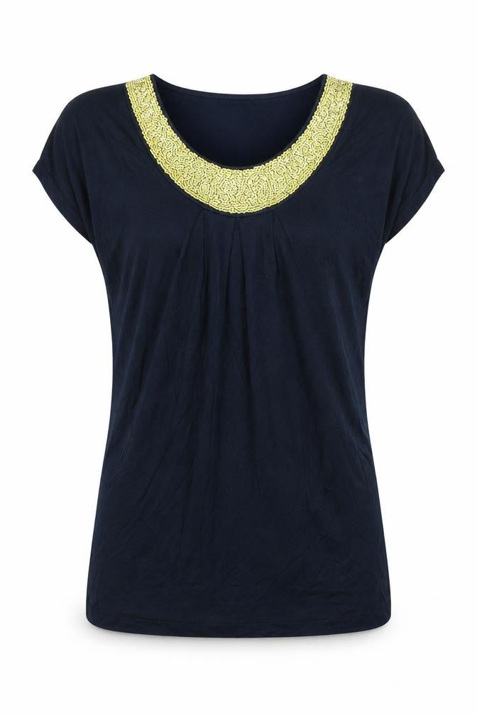 Womens UK Size 10 Autograph Blue Basic T-Shirt