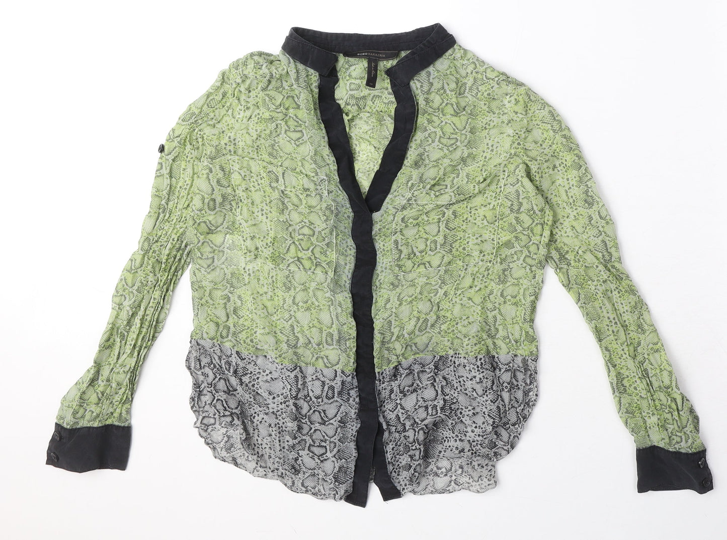 Womens UK Size XS BCBGMAXAZRIA Green Basic Blouse