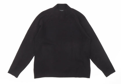 Femme Womens Black High Neck Acrylic Pullover Jumper Size L