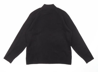 Femme Womens Black High Neck Acrylic Pullover Jumper Size L
