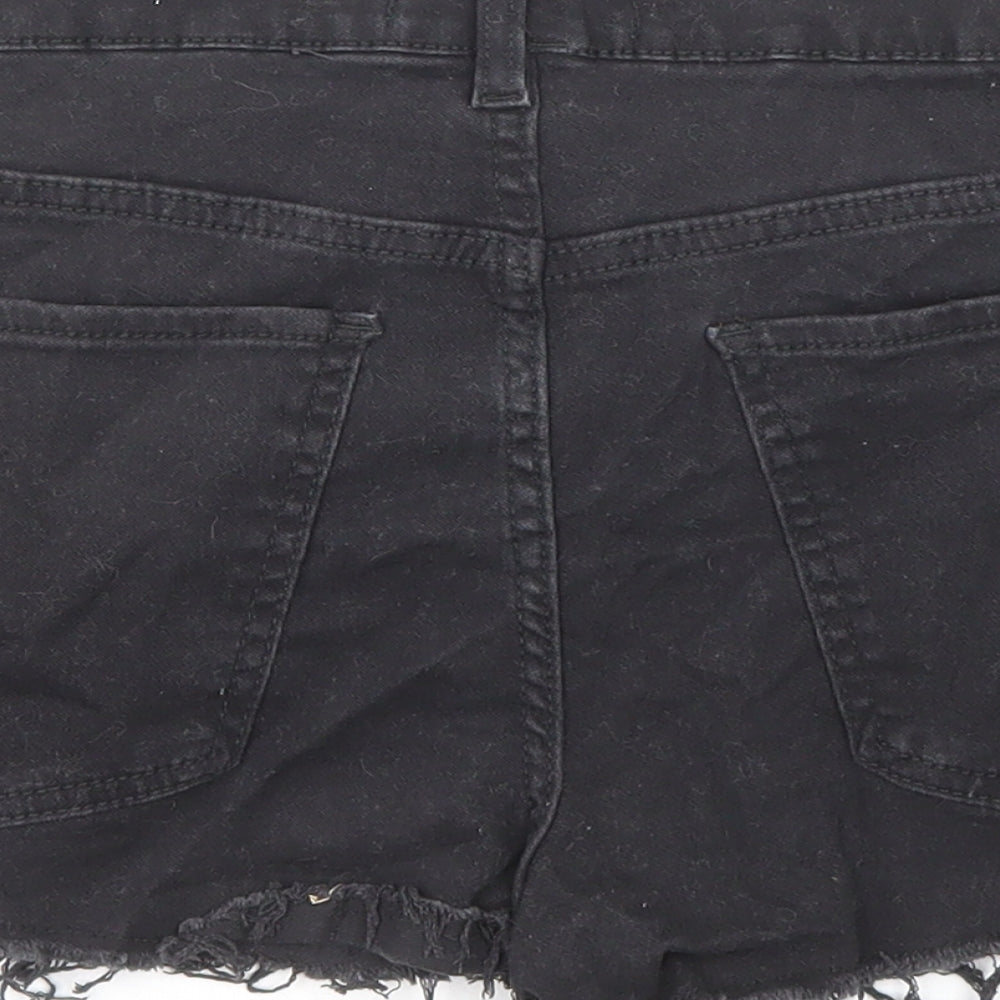 St Marie Jeans Womens Black Cotton Boyfriend Shorts Size 29 in Regular Zip - Raw Hems