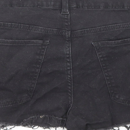 St Marie Jeans Womens Black Cotton Boyfriend Shorts Size 29 in Regular Zip - Raw Hems