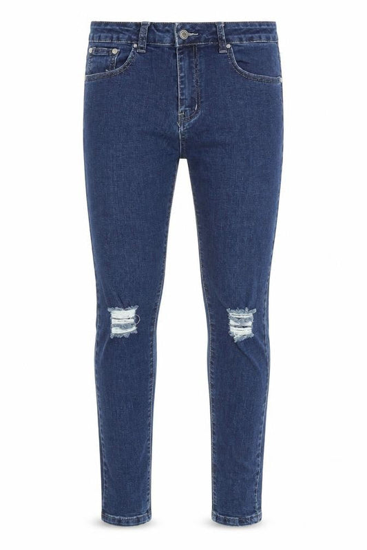 Mens UK Size 32 in Boohoo Regular Fit Skinny Blue Jeans