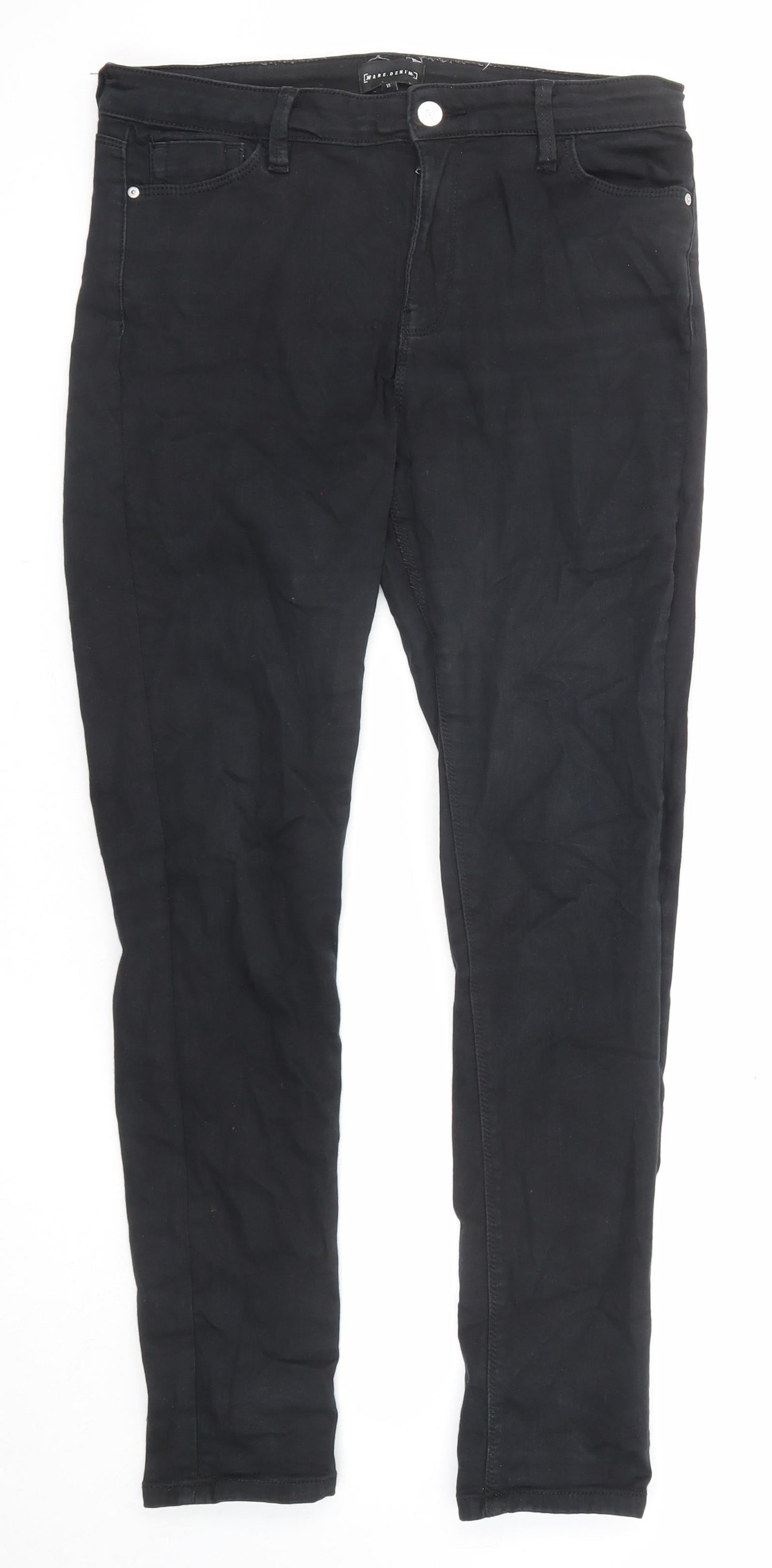 Womens UK Size 12 Warehouse Regular Fit Skinny Black Jeans