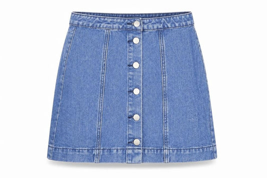 Womens UK Size 8 Boohoo A-Line Denim Skirt
