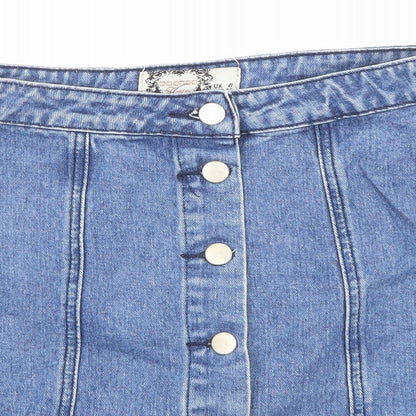 Womens UK Size 8 Boohoo A-Line Denim Skirt