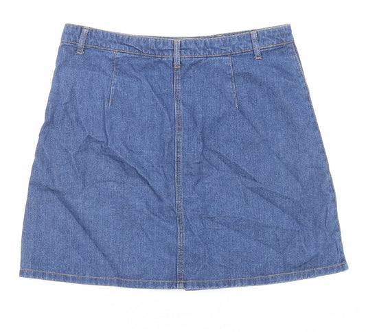 Womens UK Size 10 Denim & Co. A-Line Denim Skirt