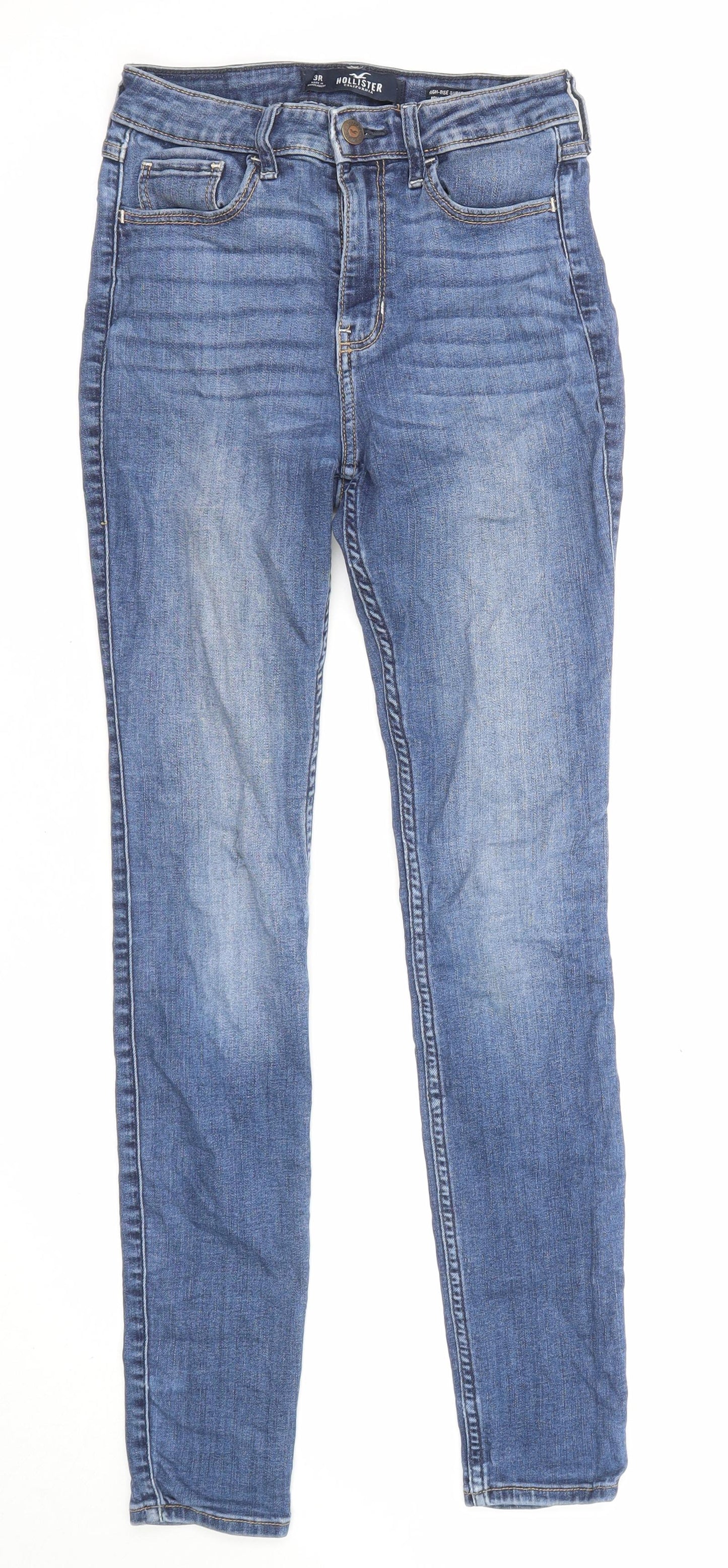 Hollister Womens Blue Cotton Skinny Jeans Size 23 in L28 in Regular Zip