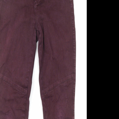 Mint Velvet Womens Purple Cotton Skinny Jeans Size 10 L27 in Regular Zip