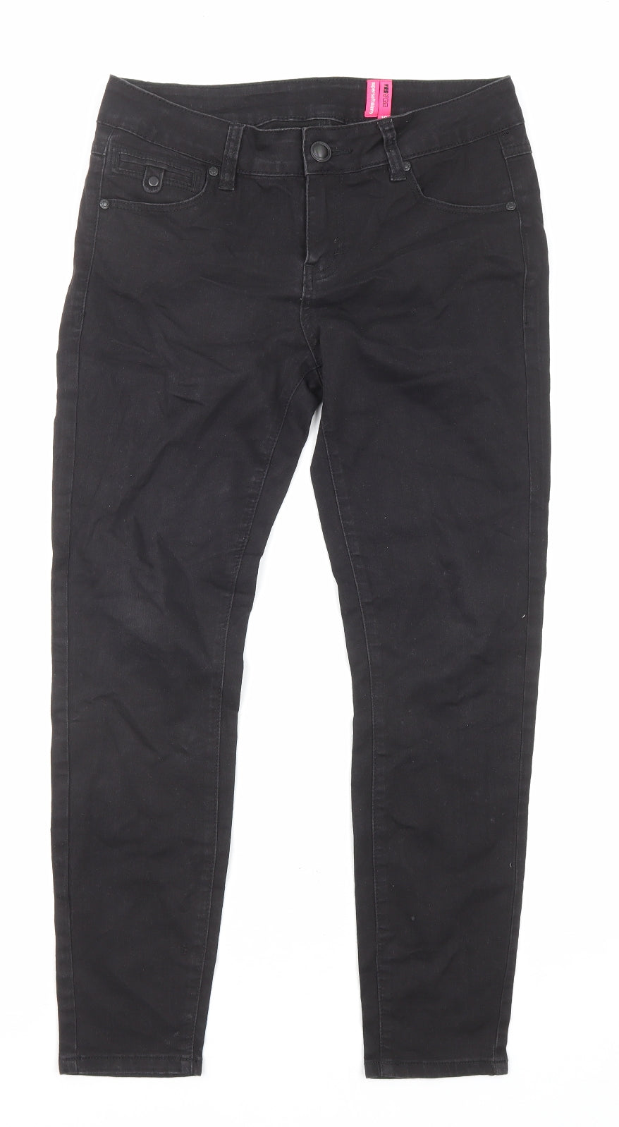 New Look Womens Black Cotton Skinny Jeans Size 10 L25 in Regular Zip