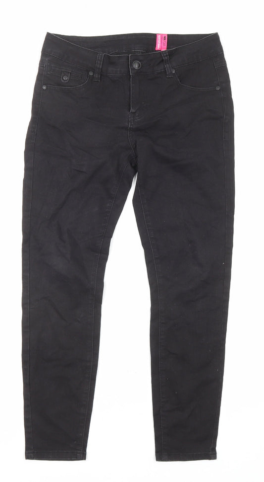 New Look Womens Black Cotton Skinny Jeans Size 10 L25 in Regular Zip