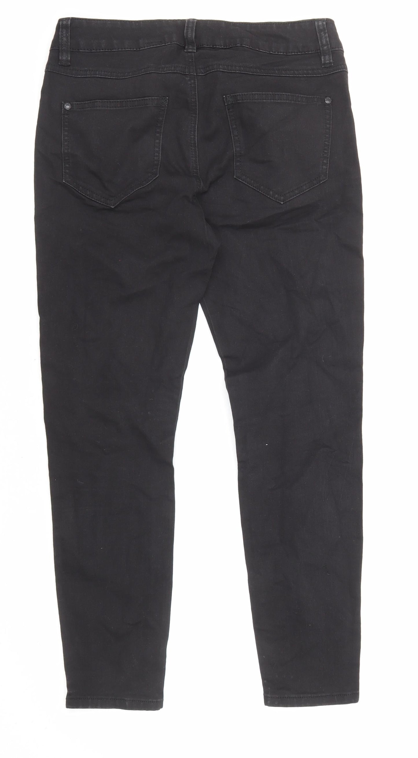 New Look Womens Black Cotton Skinny Jeans Size 10 L25 in Regular Zip