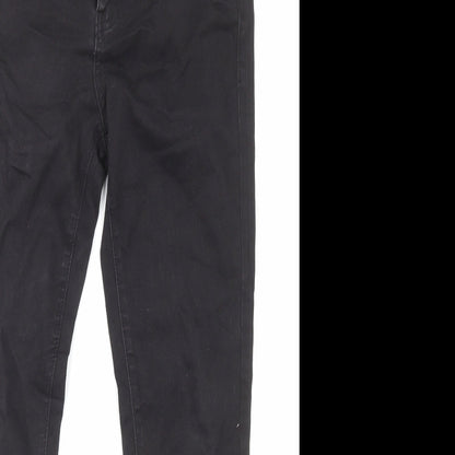 New Look Womens Black Cotton Skinny Jeans Size 10 L25 in Regular Zip