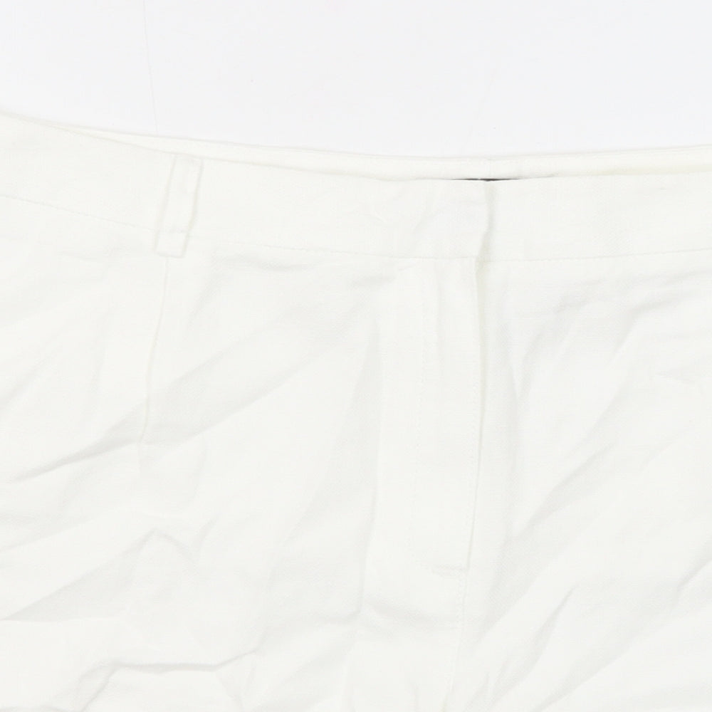 Autograph Womens White Cotton Basic Shorts Size 20 Regular Zip