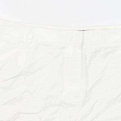 Autograph Womens White Cotton Basic Shorts Size 20 Regular Zip