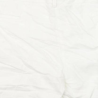 Autograph Womens White Cotton Basic Shorts Size 20 Regular Zip