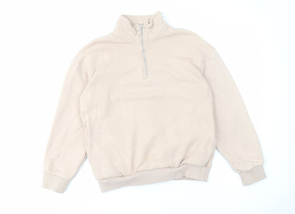 Mens UK Size S Bershka Ivory Pullover Sweatshirt