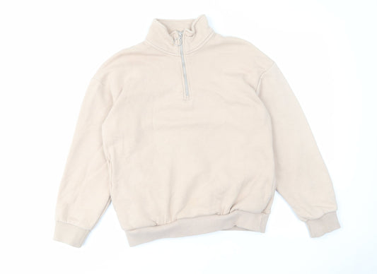 Mens UK Size S Bershka Ivory Pullover Sweatshirt