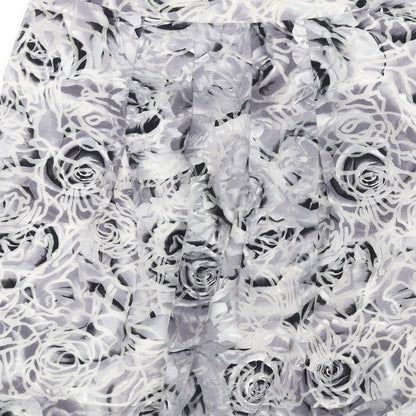 Per Una Womens Grey Floral Viscose A-Line Skirt Size 12 Zip