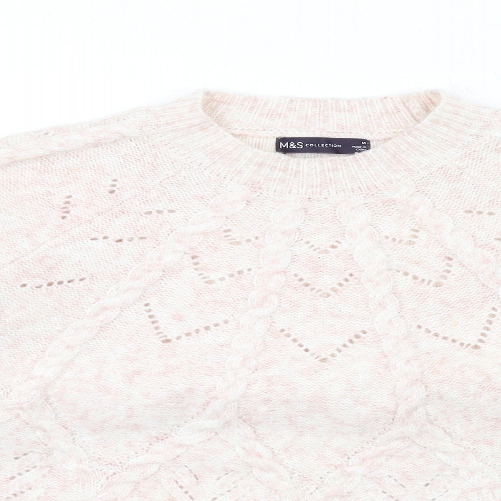 Womens UK Size M Marks and Spencer Pink Pullover Jumper