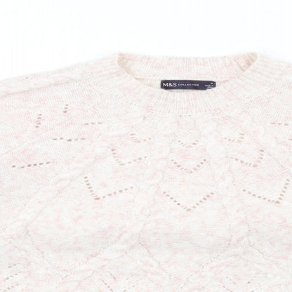 Womens UK Size M Marks and Spencer Pink Pullover Jumper