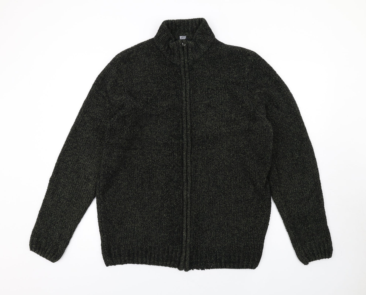 Womens UK Size M M&Co Green Full Zip Jumper