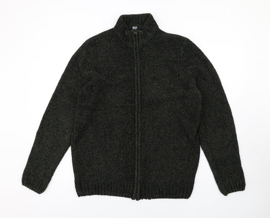 Womens UK Size M M&Co Green Full Zip Jumper