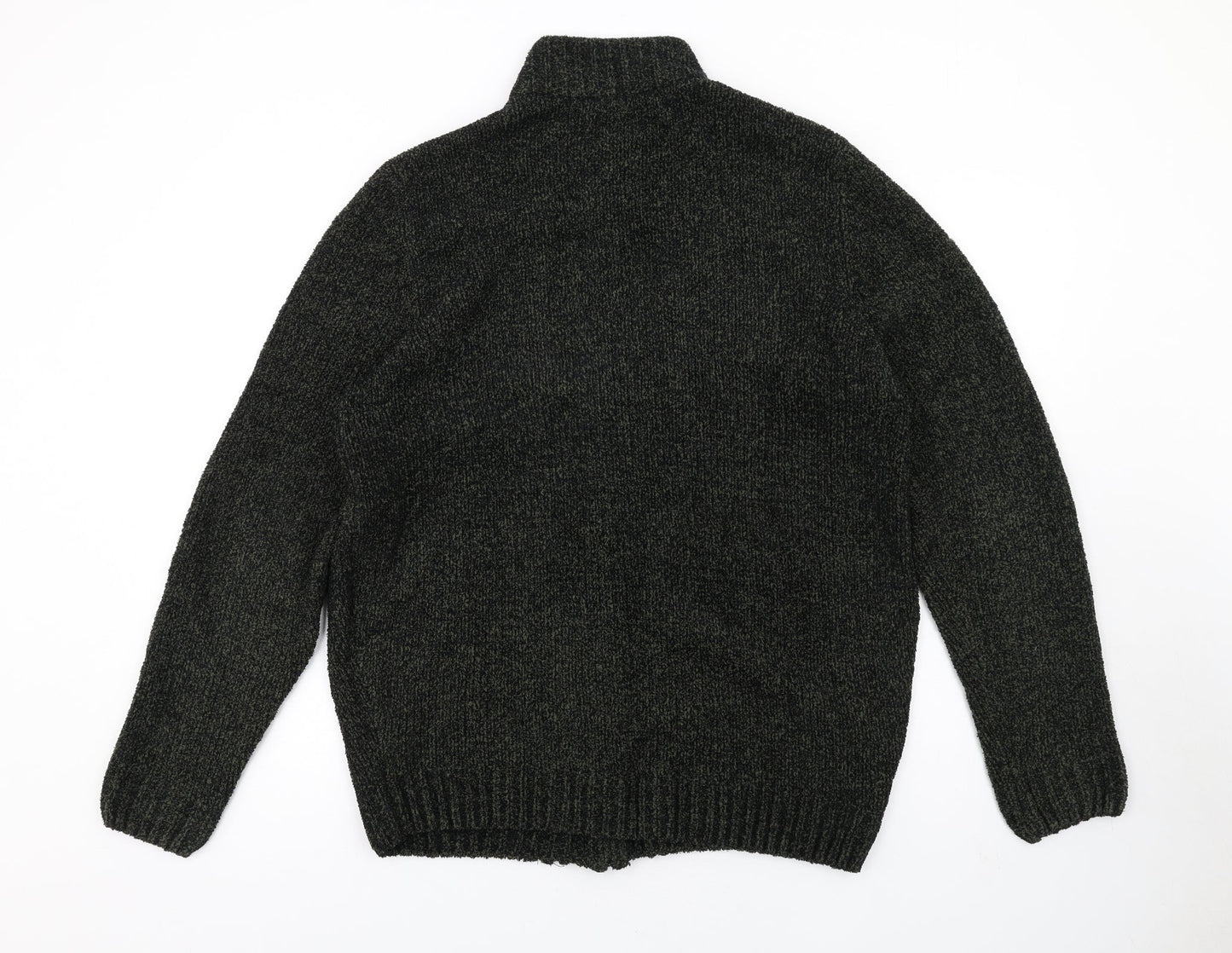 Womens UK Size M M&Co Green Full Zip Jumper