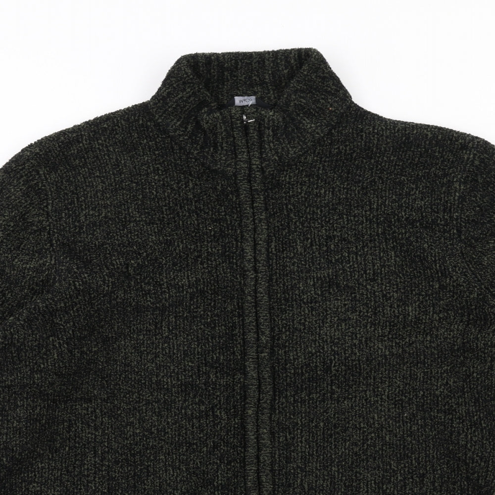 Womens UK Size M M&Co Green Full Zip Jumper