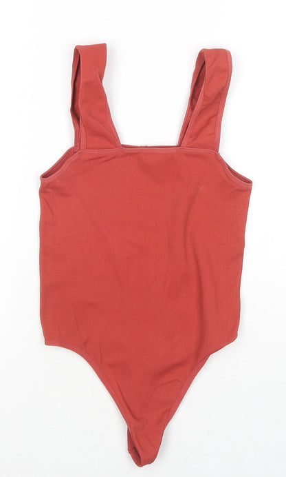 Urban Outfitters Womens Red Polyamide Bodysuit One-Piece Size S Pullover