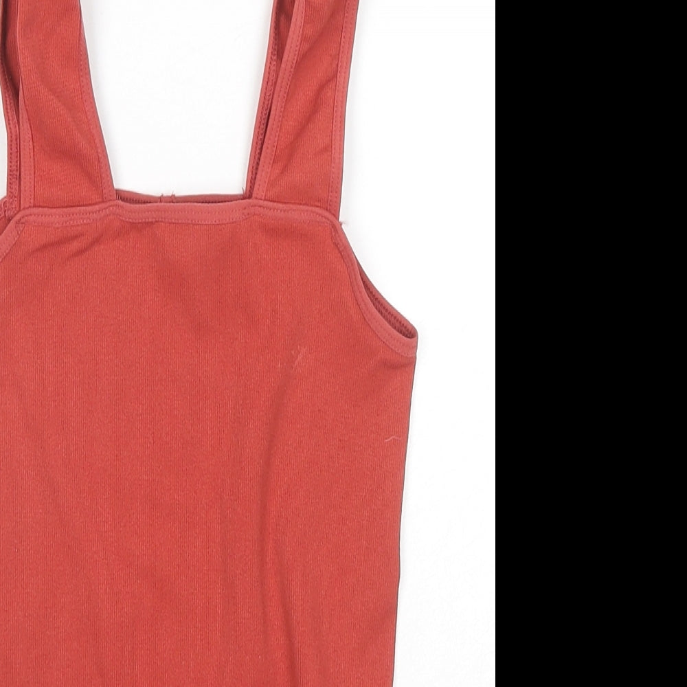 Urban Outfitters Womens Red Polyamide Bodysuit One-Piece Size S Pullover