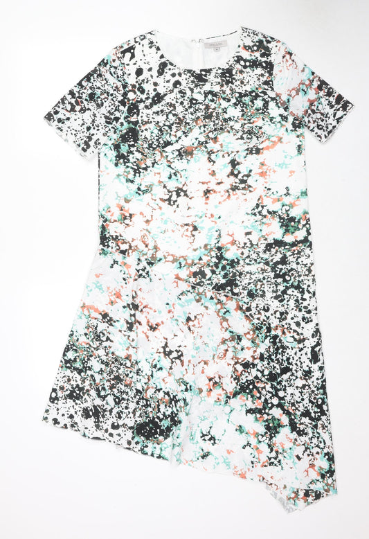 Great Plains London Womens Multicoloured Geometric Polyester A-Line Size M Round Neck Zip