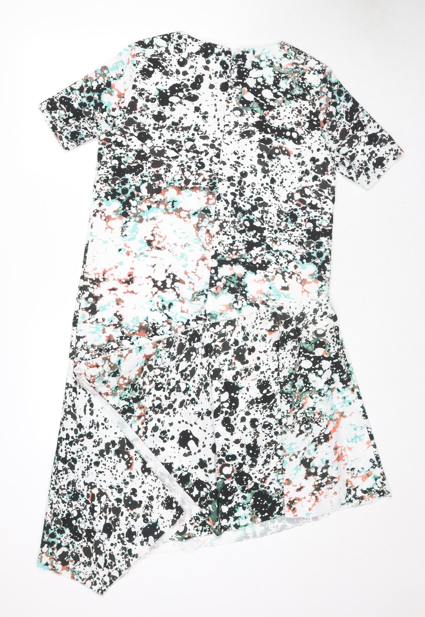 Great Plains London Womens Multicoloured Geometric Polyester A-Line Size M Round Neck Zip