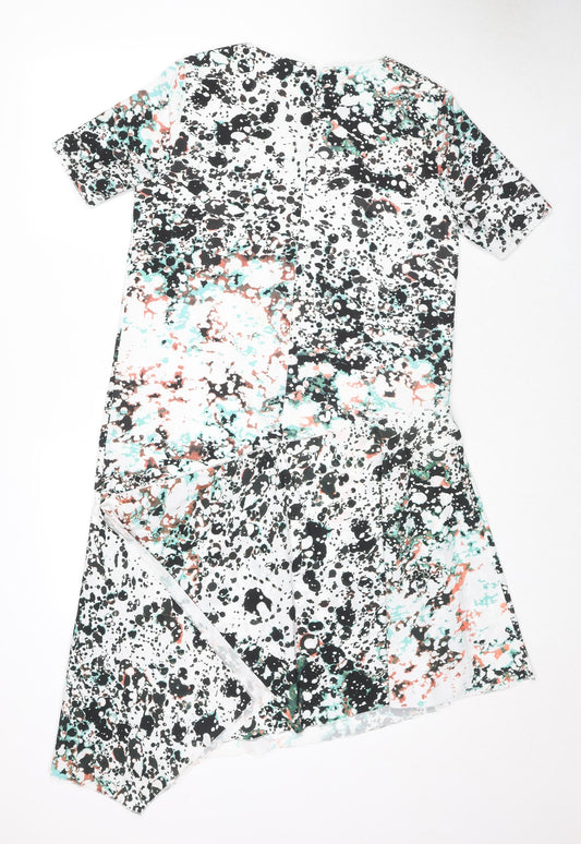 Great Plains London Womens Multicoloured Geometric Polyester A-Line Size M Round Neck Zip