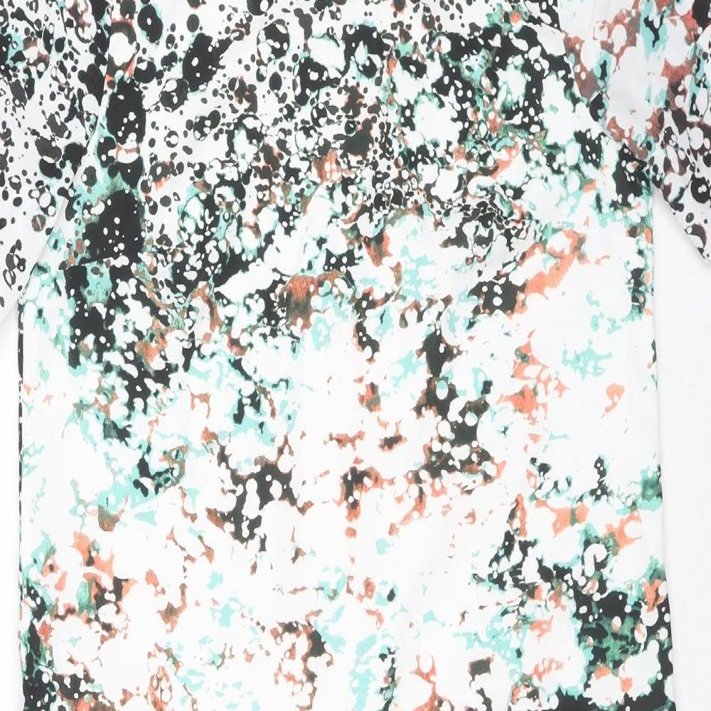 Great Plains London Womens Multicoloured Geometric Polyester A-Line Size M Round Neck Zip