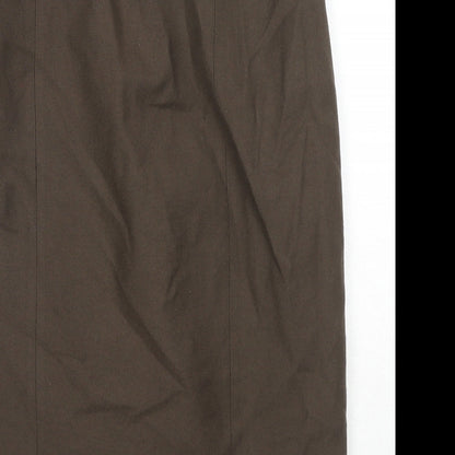 Gaston Jaunet Womens Brown Wool Straight & Pencil Skirt Size 12 Zip - Slits