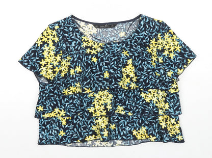 Womens UK Size S Zara Multicoloured Basic T-Shirt